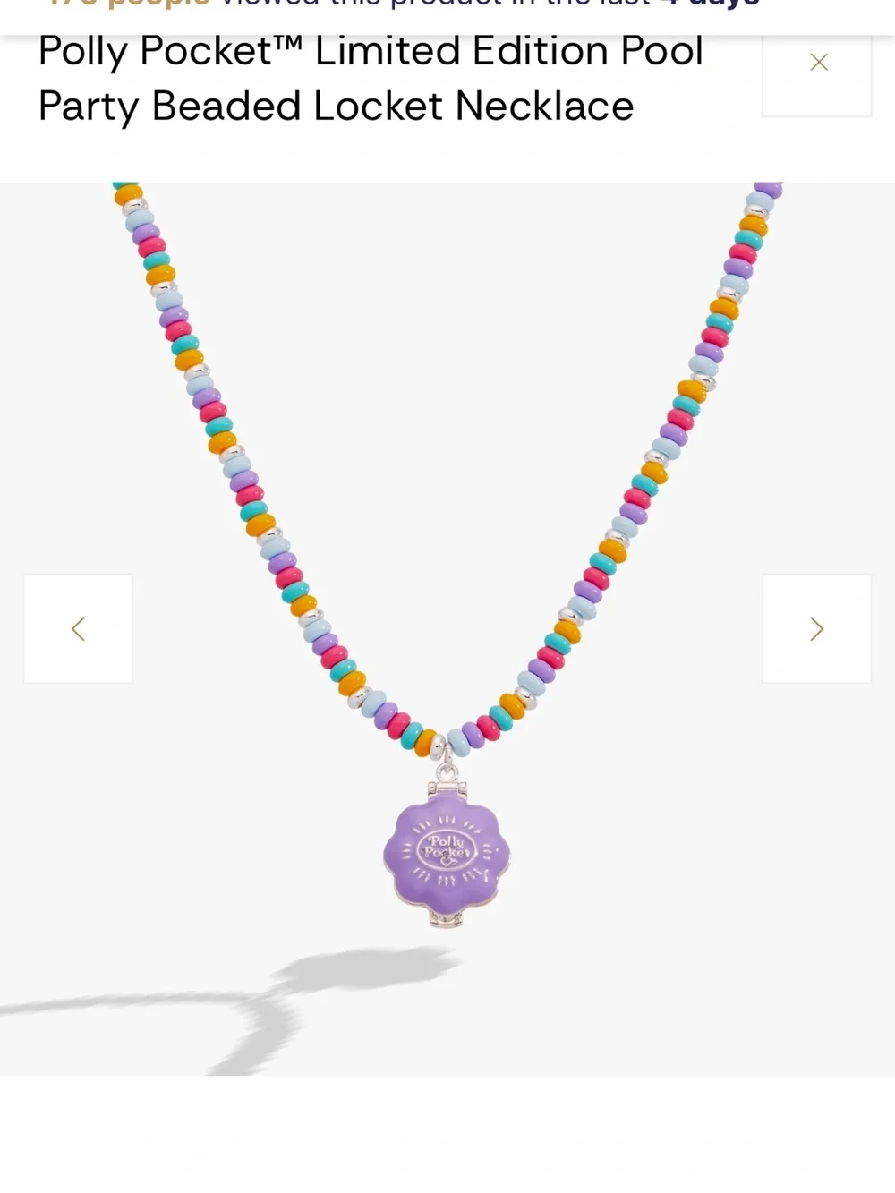 Alex and Ani Polly Pocket Pool Party Beaded Locket Necklace - Purple NWT
